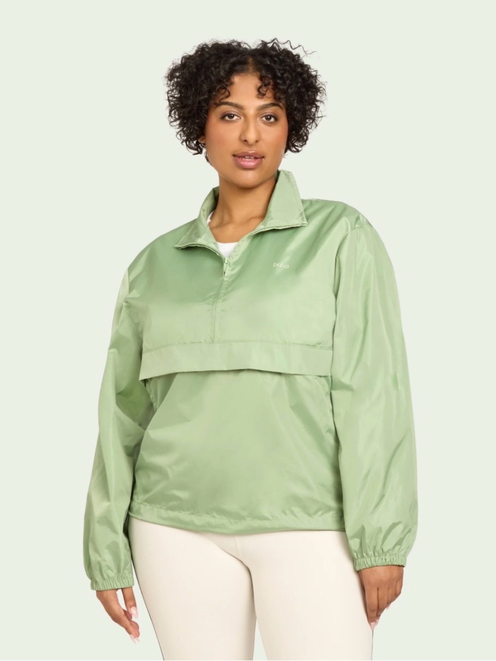 Bala X Fabfitfun Break Away Sage Green 1/2 Zip Wind Jacket Size L/XL